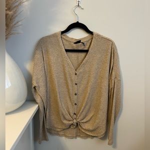 Out From Under Jojo Oversized Thermal Button-Front Top